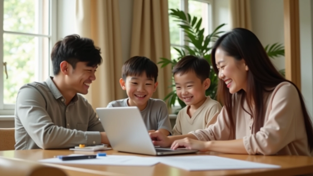 Family discussing financial planning together